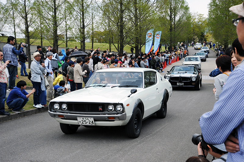 ▼フェラーリテスタロッサ、フォードGT40をはじめ今年も多彩な車両に走行いただきました。